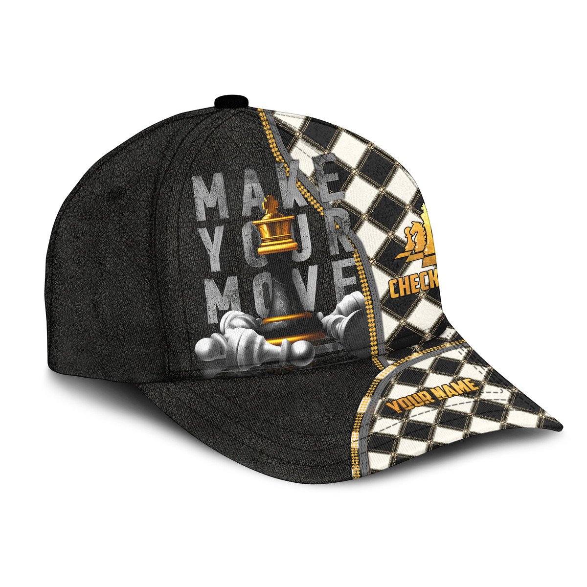 Personalized Name Chess Classic Cap/ Make Your Move Checkmate Cap Chess/ Hat for Chess Player