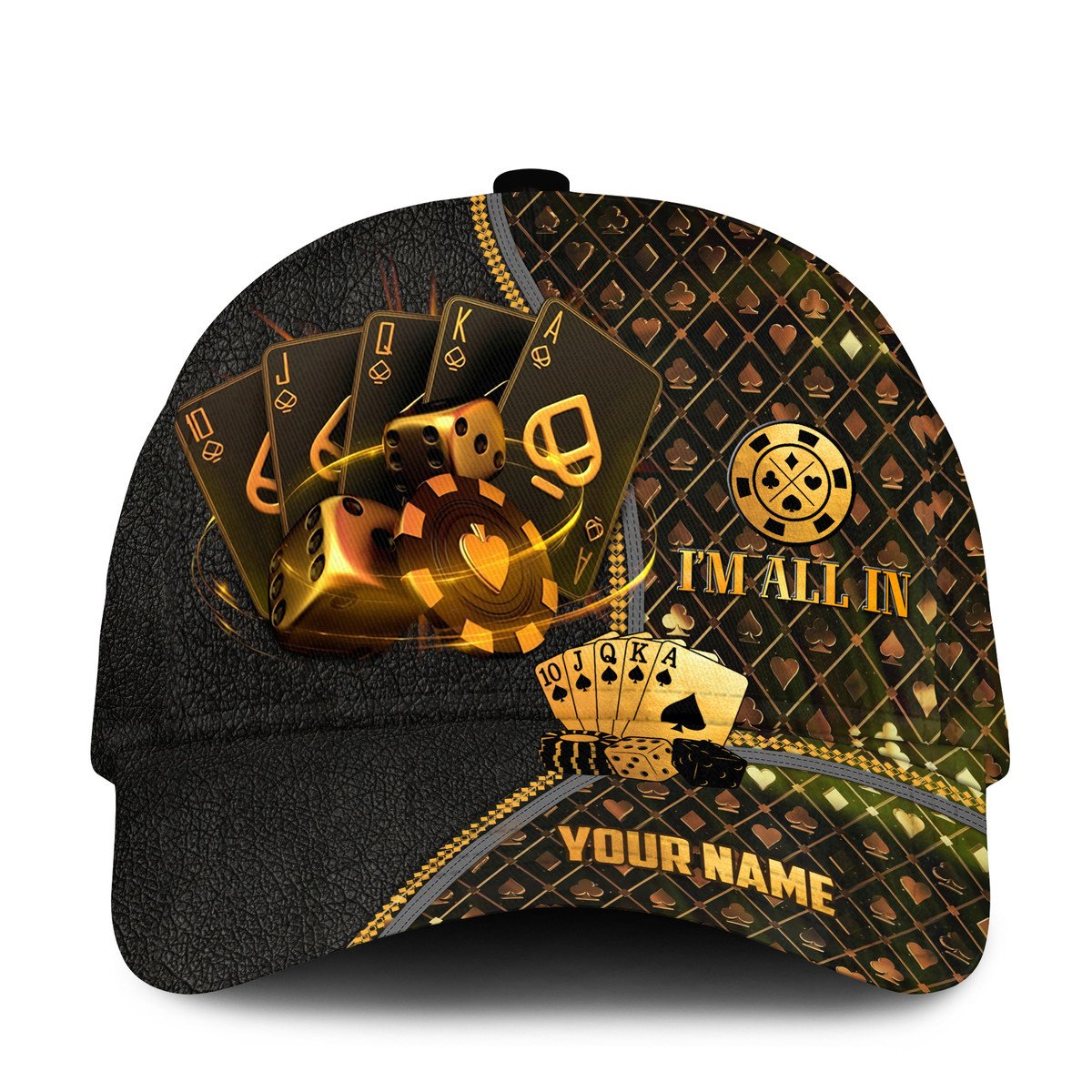 Personalized Name Leather Poker Classic Cap/ Funny Cap I