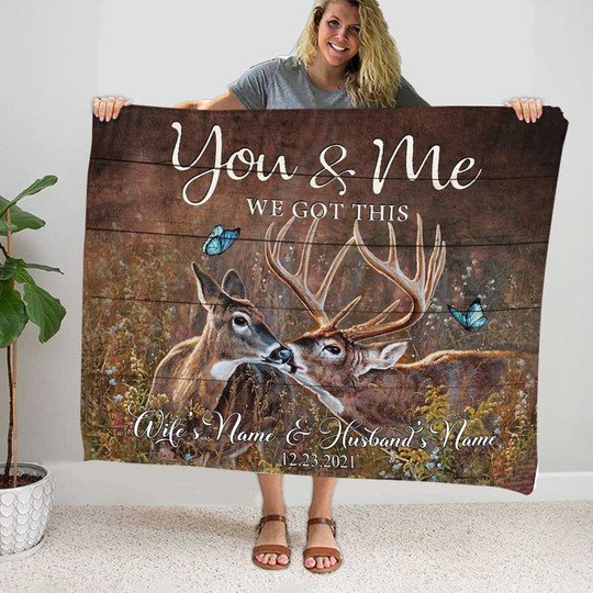 Personalized You & Me We Got This Deer Blanket
