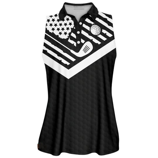 Black Flag American Shirt for Women/ American Swing Swear Repeat Sleeveless Polo Shirt  Coolspod