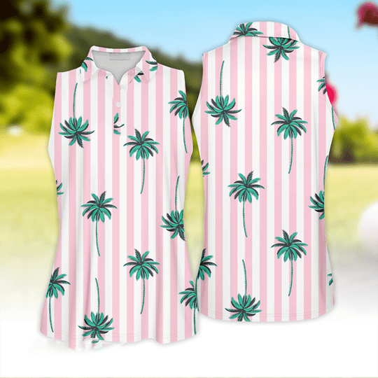 3D All Over Print Beach Polo Shirt/ Bech Lady Pattern Golf Sleeveless Polo Shirt