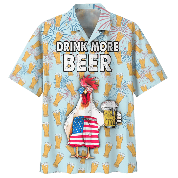 Chicken And Beer Watercolor Hawaiian Shirt/ aloha shirt hawaii/ Hawaii shirts mens