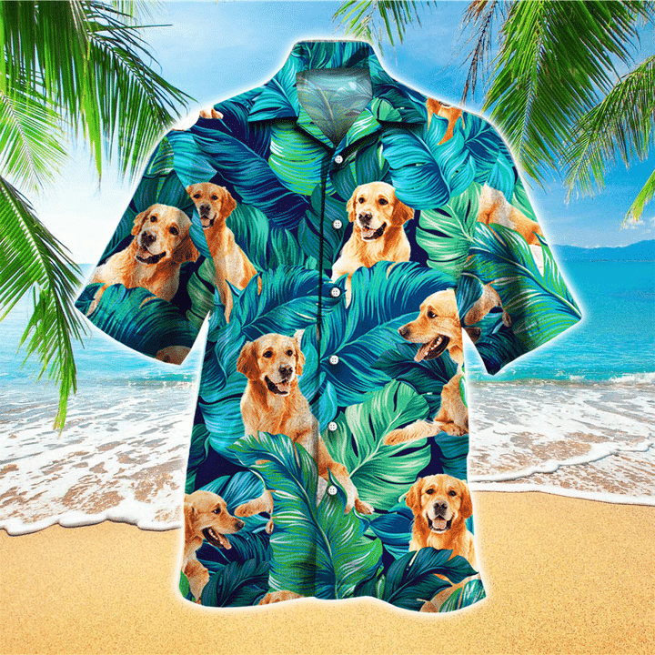 Retriever Dog Hawaiian Shirt/ Dog Personalized Hawaiian Shirt Men