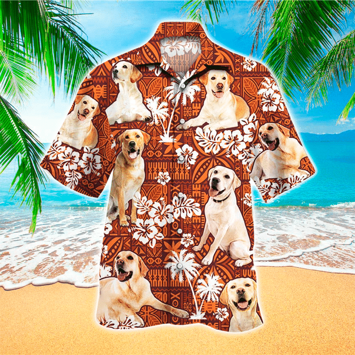 Golden Retriever Flower Vintage Hawaiian shirt/ The Best Gift For Dog Lovers Hawaiian Shirt