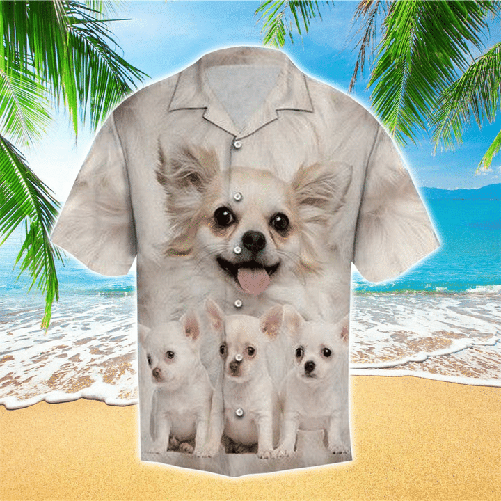 Chihuahua Terrier hawaiian Shirt/ Chihuahua Clothing/ Flowers Aloha Shirt For Dog Lovers