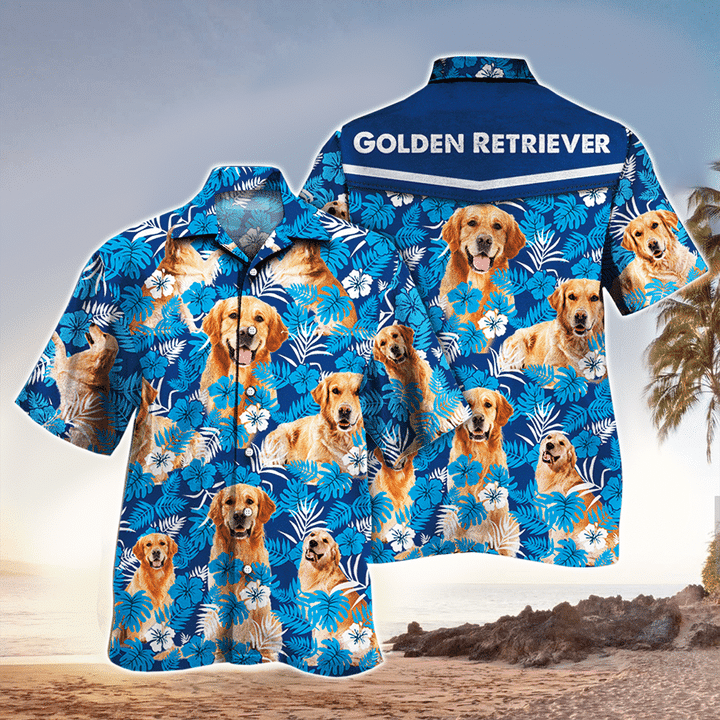 Retriever Dog Hawaiian Shirt/ Dog Personalized Hawaiian Shirt Men