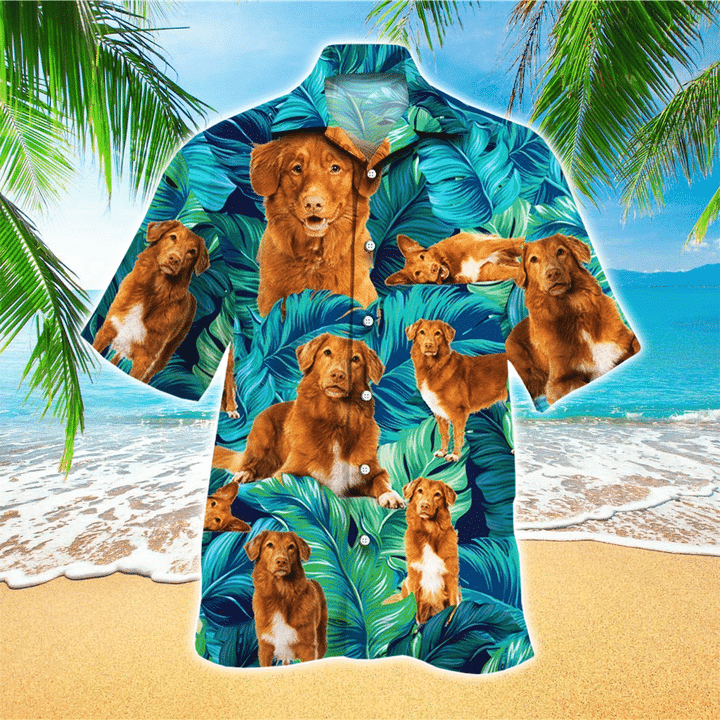 Golden Retriever Flower Vintage Hawaiian shirt/ The Best Gift For Dog Lovers Hawaiian Shirt