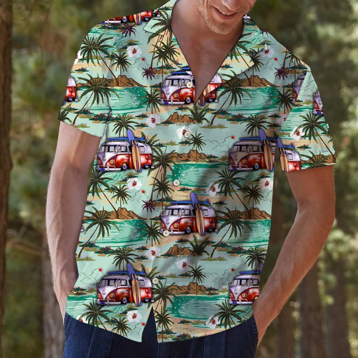 Caravan Beach Time Of Summer Design Hawaiian Shirt