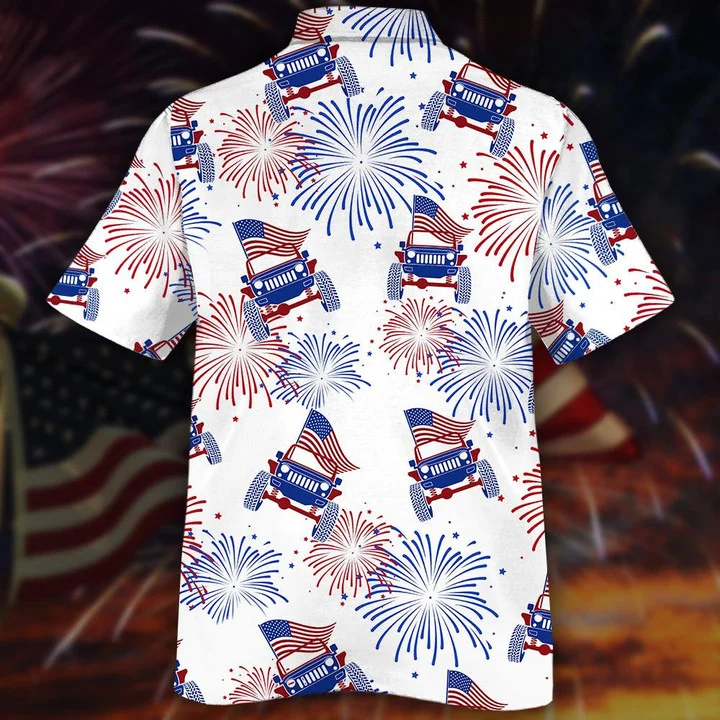 Flag Jee And Fireworks Beautiful Hawaiian Shirt