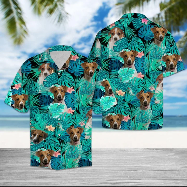 Jack Russell Into Tropical Jungle Hawaiian Shirt
