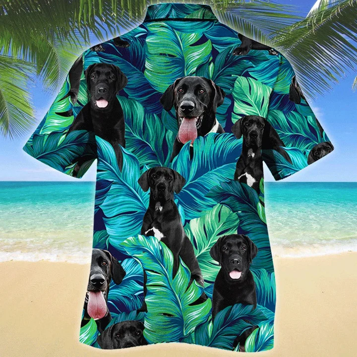 Great Dane Hawaiian Shirt/ Dog Lover Hawaiian Shirts for Men - Summer Button Down Mens Hawaiian Shirts Short Sleeve