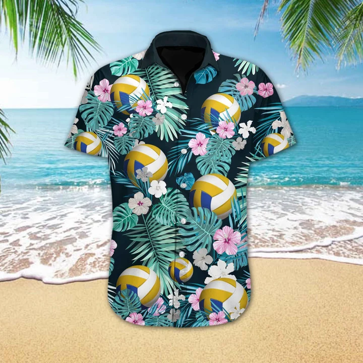Volleyball Flower Tropical Jungle Hawaiian Shirt
