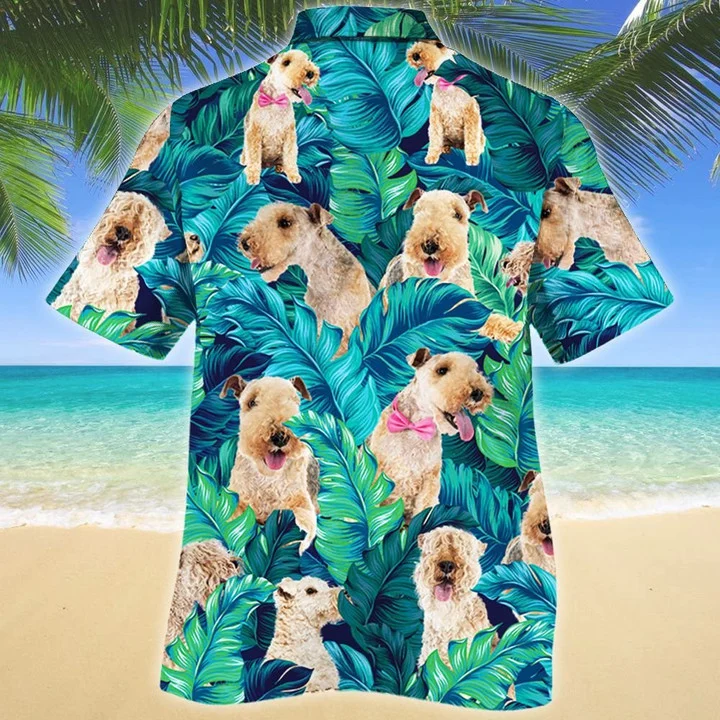 Lakeland Terrier Dog Lovers Summer Beach Palm Tree Hawaiian Shirt/ Summer aloha hawaii shirt for Men women