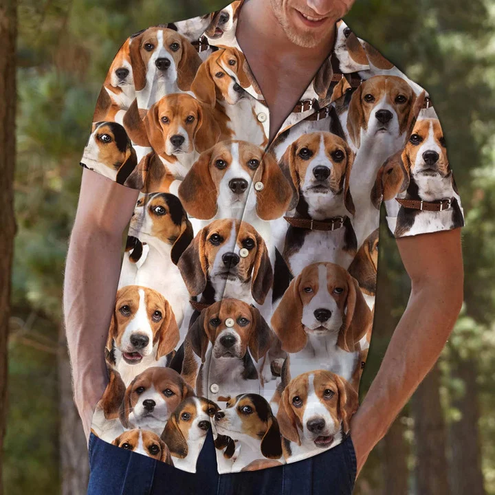 Awesome Beagle Dog Face Gift For Dog Lovers Hawaiian Shirt/ Short Sleeve Hawaiian Aloha Shirt