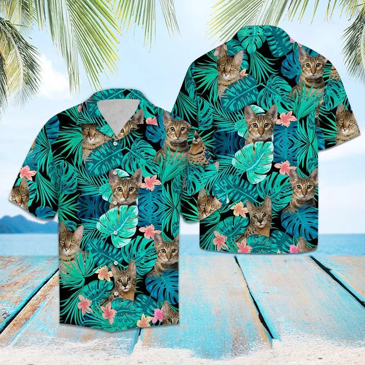 Domestic Cat Tropical Jungle Hawaiian Shirt