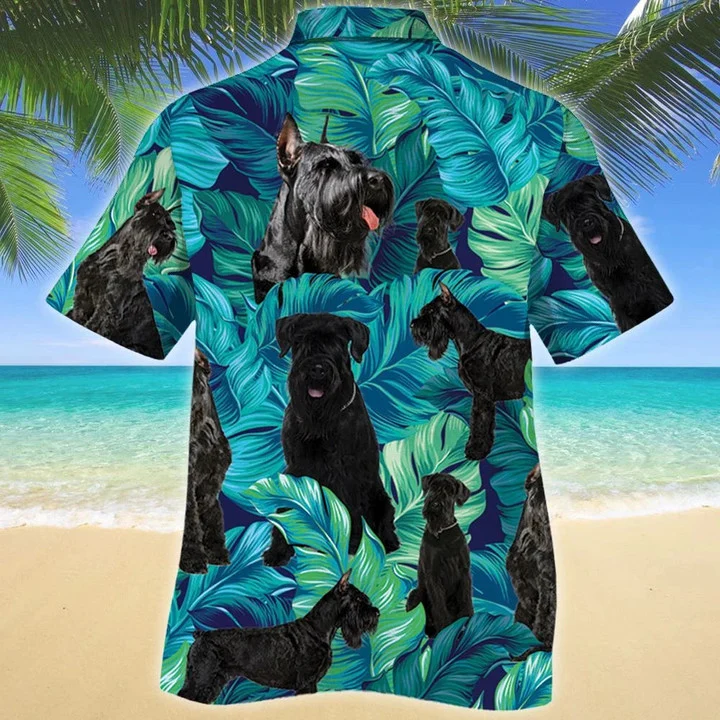 Best Gift For Giant Schnauzer Dog Lovers Summer Beach Palm Tree Pattern Hawaiian Shirt