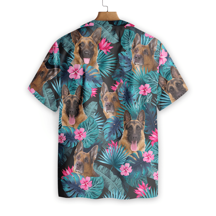Tropical German Shepherd Dog Pattern Hawaiian Shirt