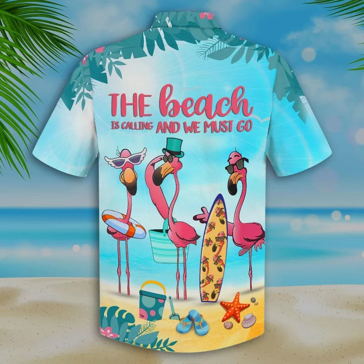 Flamingo tropical aloha shirt for men/ Flamingo Hawaiian Shirt