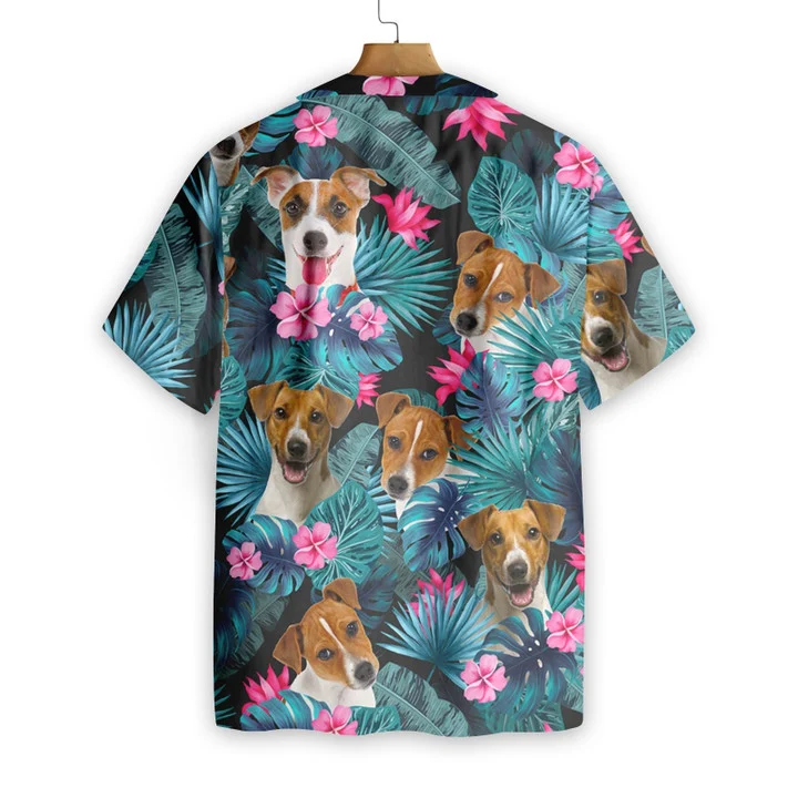 Tropical Jack Russell Terrier Dog Pattern Hawaiian Shirt