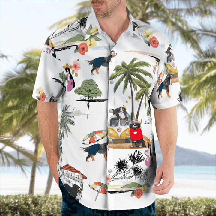 Entlebucher Mountain On The Beach Unisex Hawaiian Shirt/ Summer gift/ Hawaiian Shirts for Men/ Aloha Beach Shirt