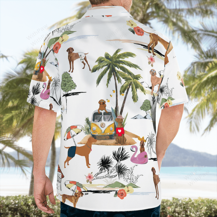 Vizsla On The Beach Unisex Hawaiian Shirt/ Summer gift/ Hawaiian Shirts for Men/ Aloha Beach Shirt