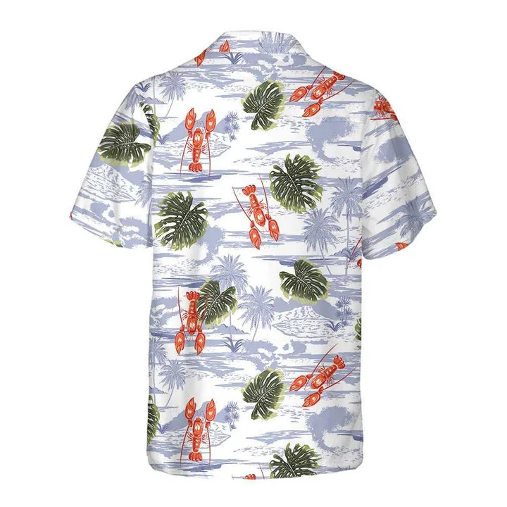 Tropical Pattern And Lobster Monstera Leaves Pattern Hawaiian Shirt