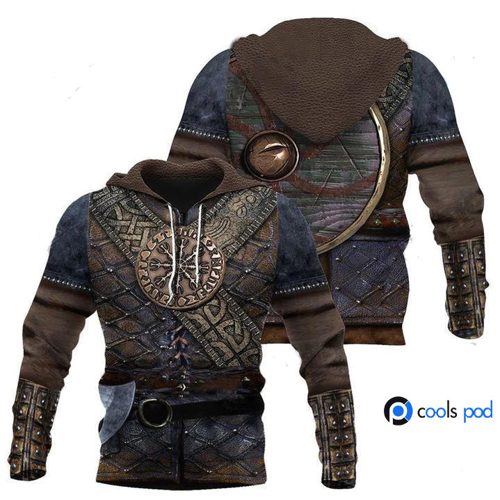 Vikings Armor Pullover 3D All Over Print Viking Hoodies Viking Lover Gifts