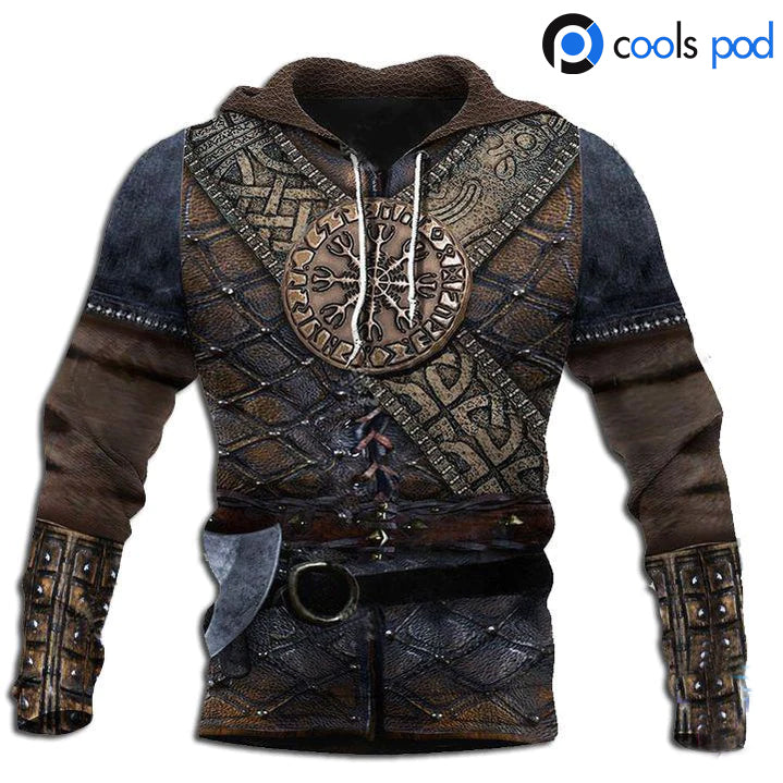 Vikings Armor Pullover 3D All Over Print Viking Hoodies Viking Lover Gifts