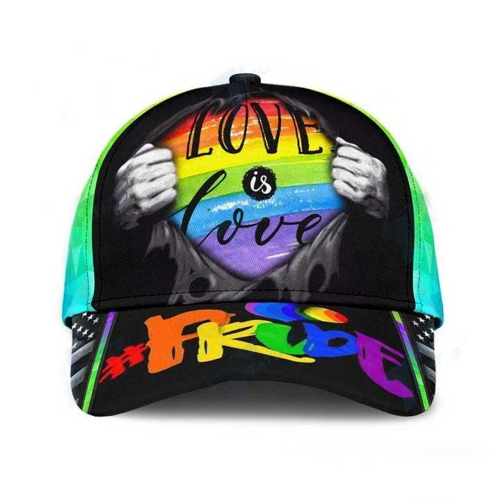 Lesbian Pride Baseball Cap/ 3D All Over Printed Rainbow Cap/ Love Is Love Pride Cap/ Couple Gaymer Gifts