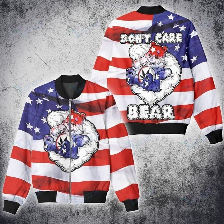 Weed Bear American Flag Independence 4Th July 3D All Over Printed Shirt/ Sweatshirt/ Hoodie/ Bomber Jacket