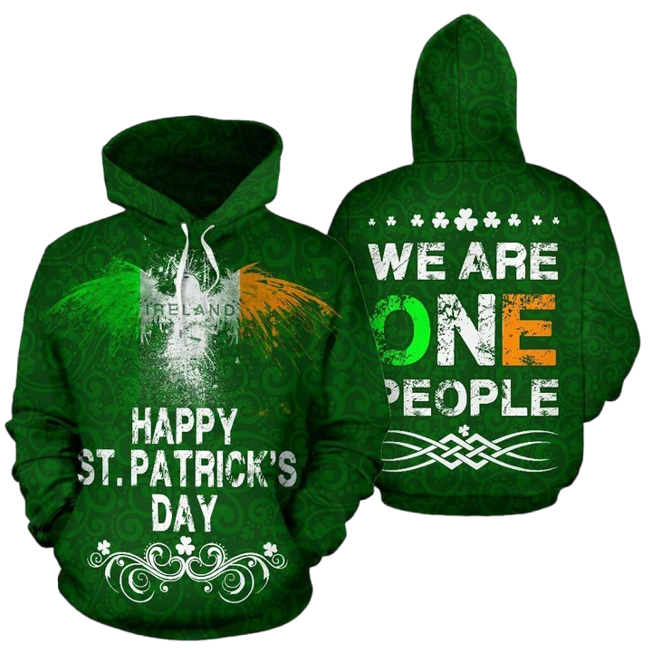 Irish We are One People Happy St. Patrick Day 3D All Over Print Hoodie