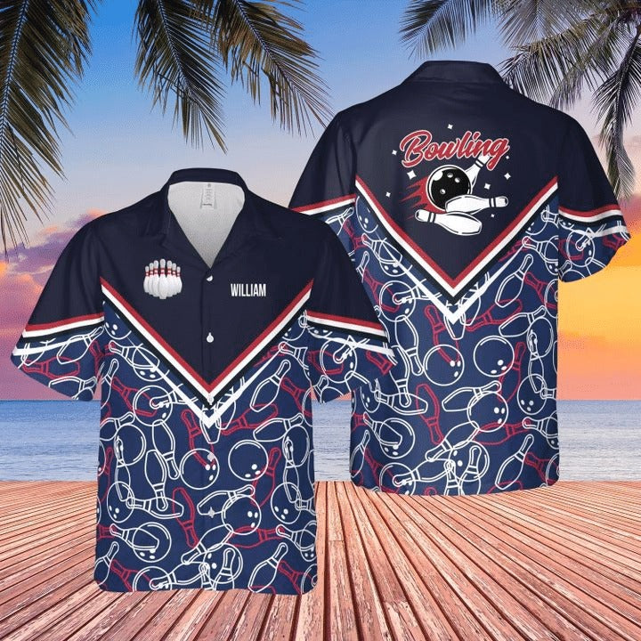 Personalized Bowling Hawaiian Shirt With Name/ Hawaii Shirt Short Sleeve For Bowling National Day