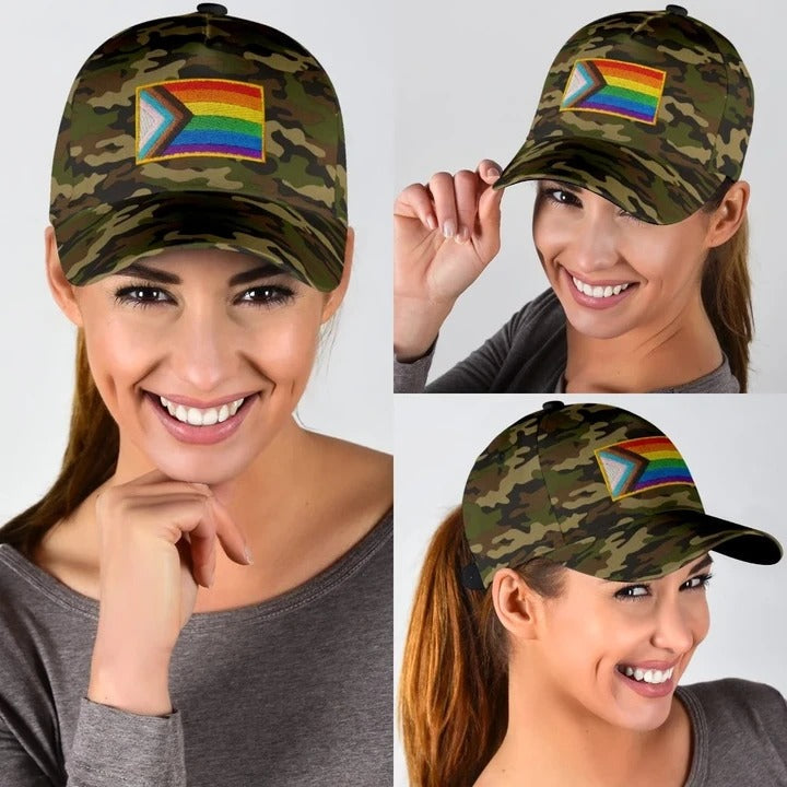 LGBT Pride All Over Printed Baseball Cap/ Cool Camo Background Lgbt 3D Baseball Cap Hat/ Lgbt Accessories