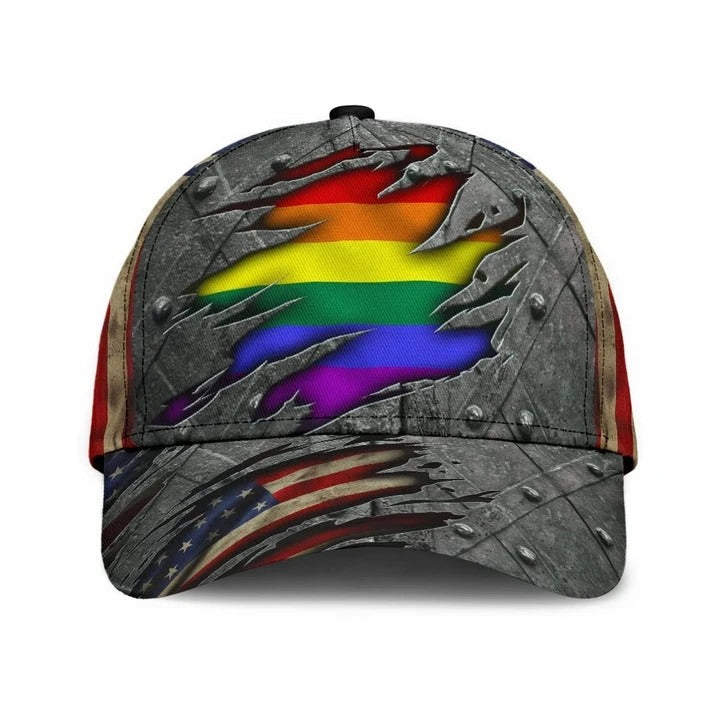 Pride Cap For Lesbian/ Gaymer Best Gifts/ Be Proud Be Visible Lgbt All Over Printed Baseball Cap Hat