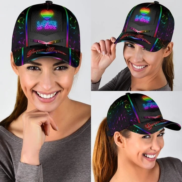 Personalized Pride Baseball Cap For Couple Gay/ Lesbian Gifts/ Color Of Life Lgbt 3D Baseball Cap Hat