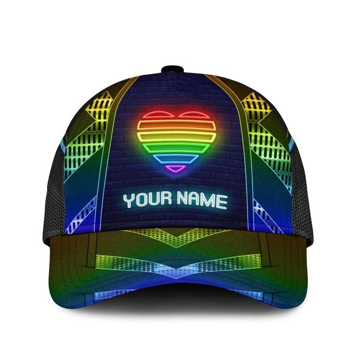 Personalized Pride Baseball Cap For Couple Gay/ Lesbian Gifts/ Color Of Life Lgbt 3D Baseball Cap Hat