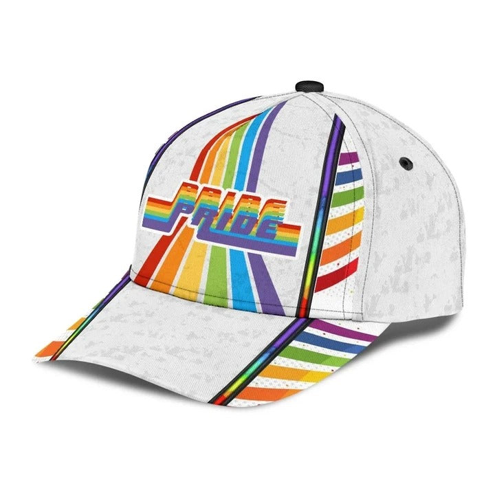 Lesbian Cap/ Rainbow Human Beings White Background Lgbt Printing Baseball Cap Hat