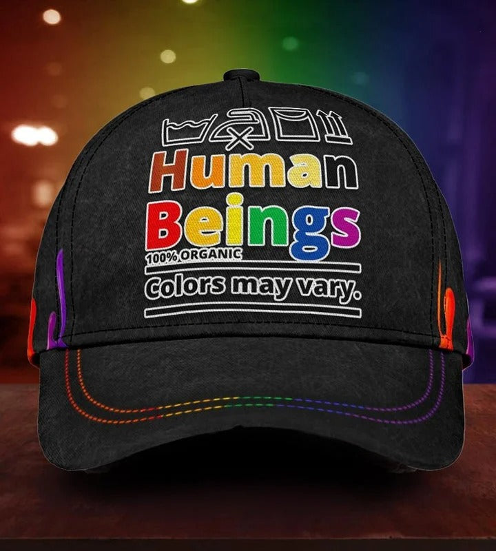 Gay Classic Cap/ Colors May Vary Human Beings Lgbt Printing Baseball Cap Hat/ Gay Pride Accessories