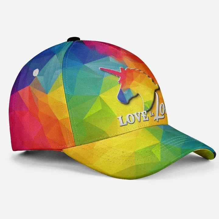 Pride Cap Lgbt Unicorn Love Is Love Lgbt Printing Baseball Cap Hat/ Pride Accessories
