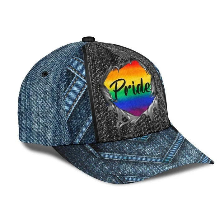 Cool Jean Texture Pride Lgbt 3D Printing Baseball Cap Hat/ Gay Pride Baseball Cap