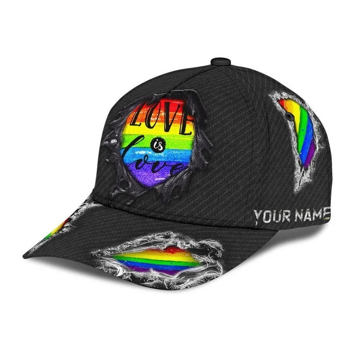 Personalized With Name Gay Pride Accessories For Pride Month/ Love Is Love Printing Baseball Cap Hat