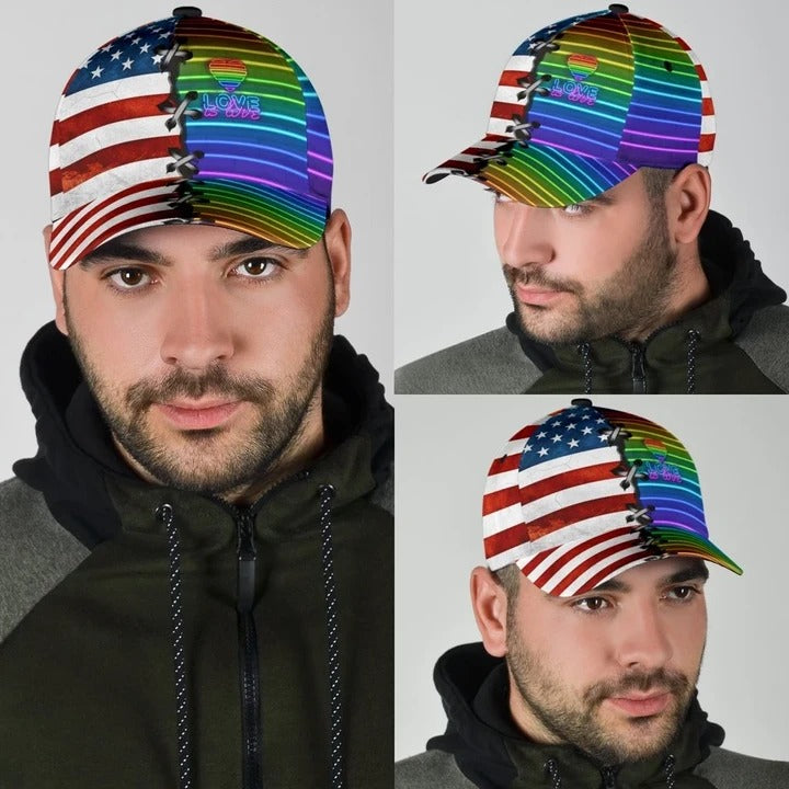 Gay Pride 3D Baseball Cap/ Hope Will Never Be Silent Lgbt Printing Baseball Cap Hat/ Lesbian Cap