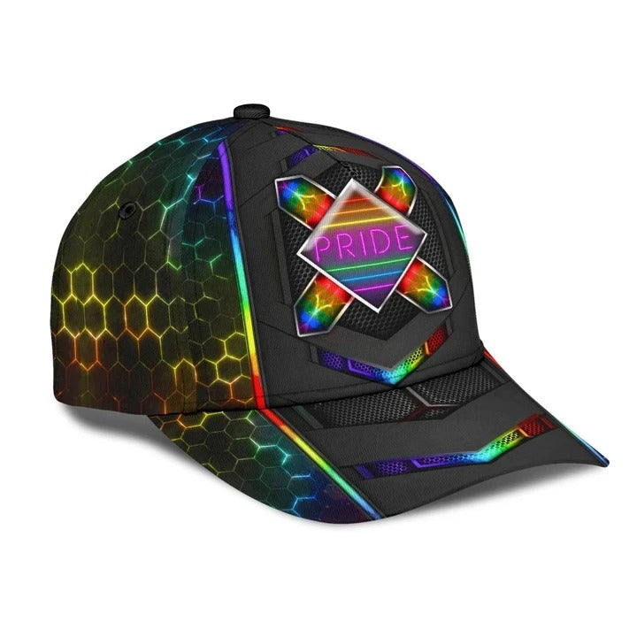 Pride Baseball Cap Hat For Gayman Fascinating Lgbt Pride Neon 3D Printing Baseball Cap Hat
