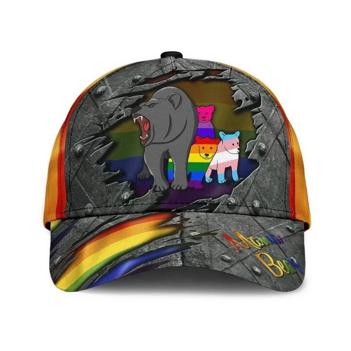 Pride Cap For Gaymer/ Mama Bear Family Cool LGBT 3D Printing Baseball Cap Hat/ Lesbian Gifts