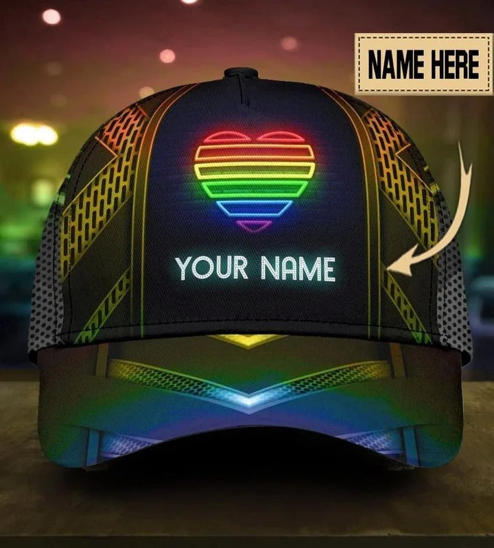 Personalized Pride 3D Baseball Cap/ Rainbow Love Is Love Lgbt All Over Printed Classic Cap Hat/ Lgbt Gifts