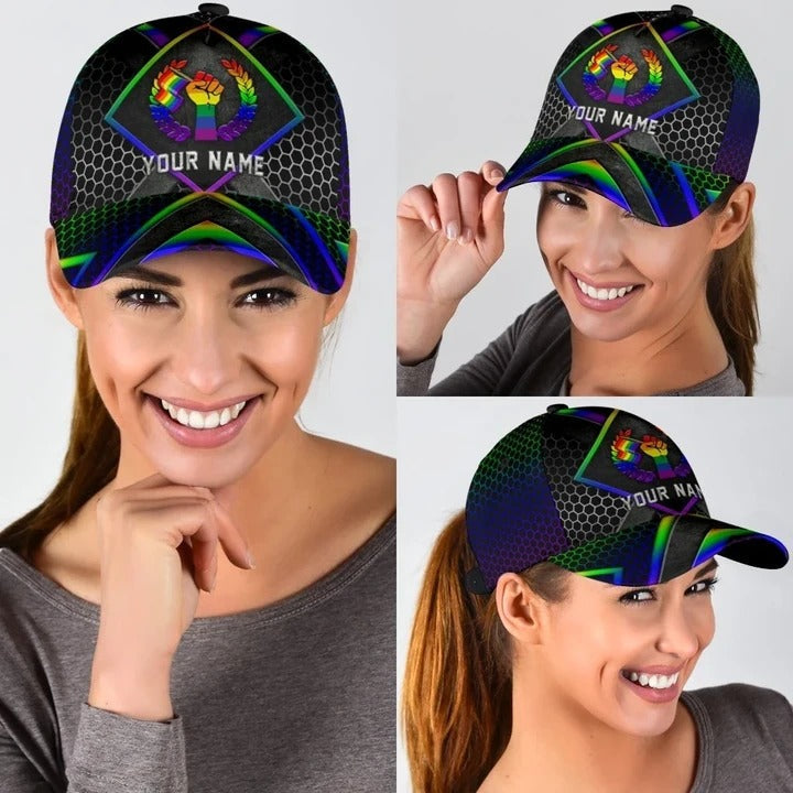 Customized With Name Pride Baseball Cap/ Stop Hating LGBT Printing 3D Baseball Cap Hat/ Lesbian Gifts