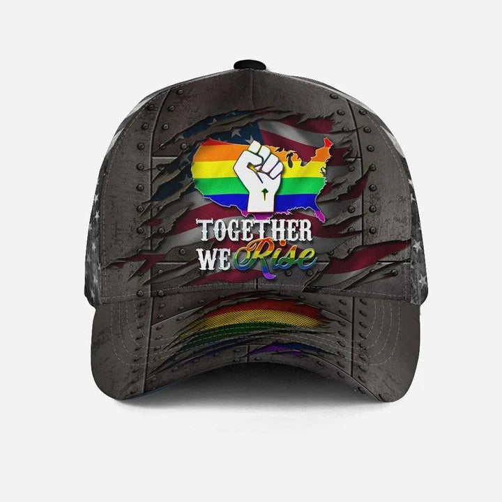 3D All Over Printing Baseball Cap Hat/ Lgbt Pride Together We Rise/ Gay Pride Accessories