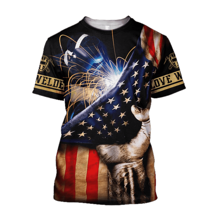 America Flag Welder Man Unisex Shirts/ Flag American Welder Gift/ Flag Shirt