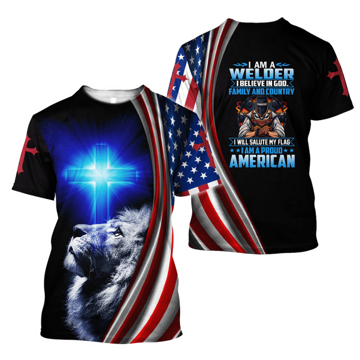 3D All Over Print Welder T Shirt/ American Welder Believe In God/ American Welder Shirt