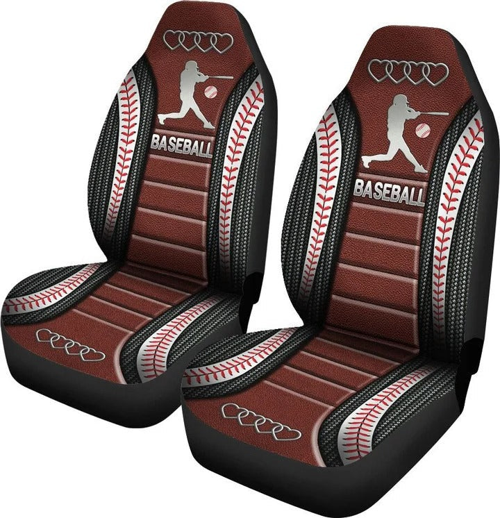 Baseball And Heart Front Cat Seat Cover Coolspod